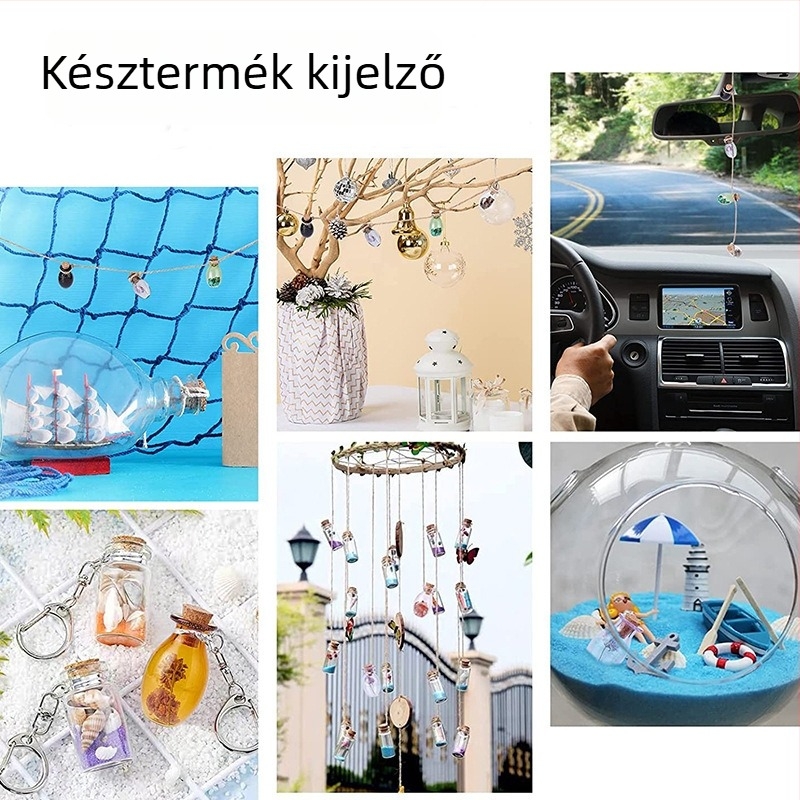 Mini kívánságüveg – üres üveg DIY ékszerkészítéshez, különleges formájú, sodródó üveg