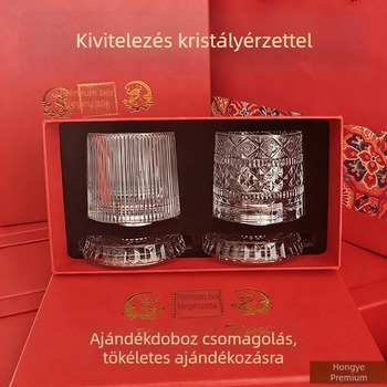Forgó kristály whisky pohár – prémium könnyű-luxus stílusú pohár stresszoldó dizájnnal