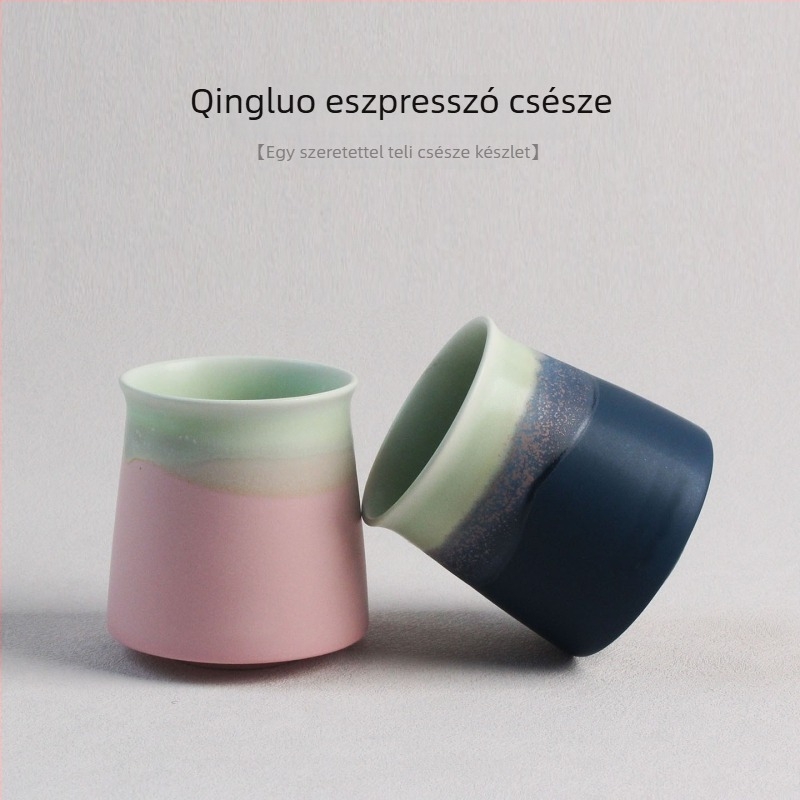 Kézzel készített kerámia kávéscsésze készlet eszpresszó kóstolásához és aromás csészékkel