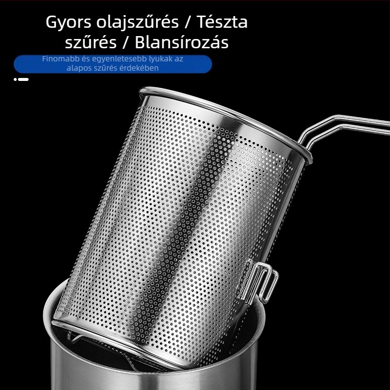 Otthoni használatra készült 304 rozsdamentes acél mély edény, japán stílusú, kompakt és üzemanyag-takarékos, gáztűzhely és indukciós főzőlap kompatibilis