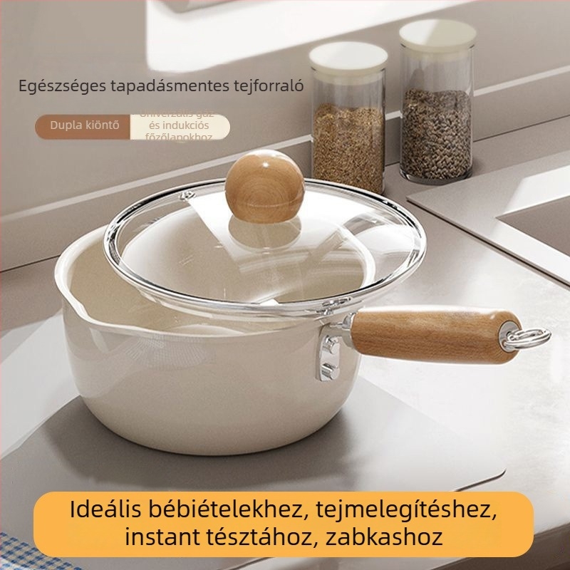 Kerámiás tejfőző edény tapadásmentes bevonattal, kis főzőedény tej melegítéséhez, bébiétel, főzés, levesek