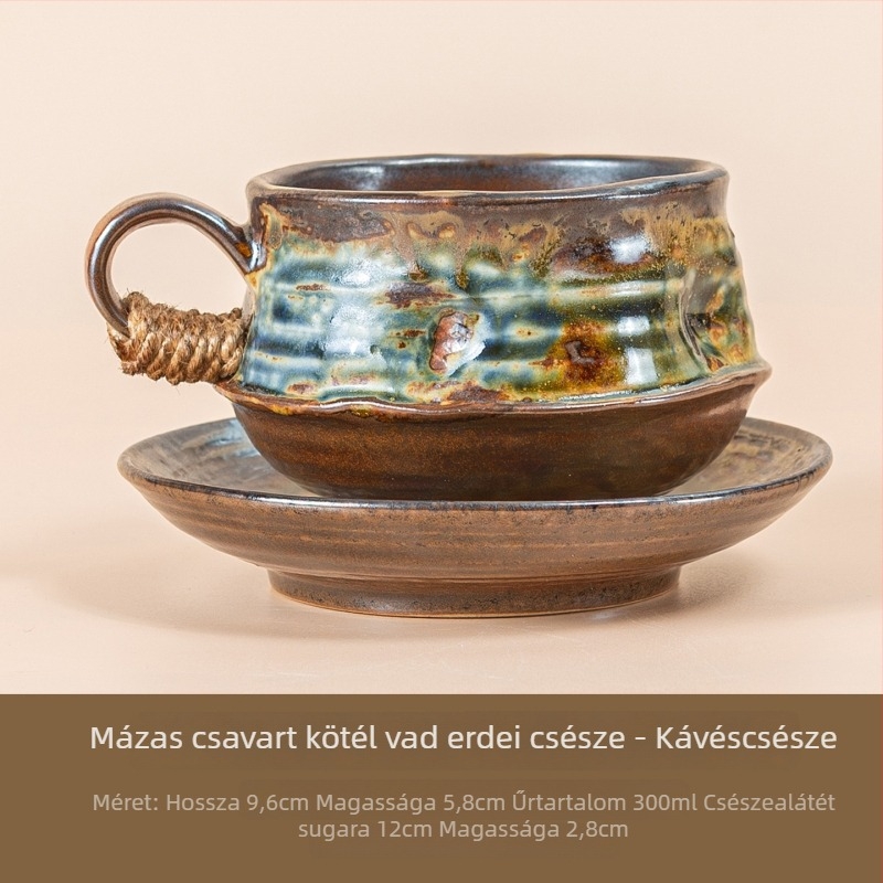 Égetett kerámiából készült színváltó kávéscsésze és alátét készlet