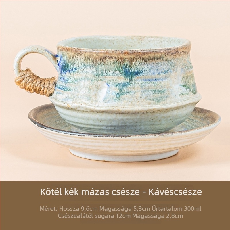 Égetett kerámiából készült színváltó kávéscsésze és alátét készlet