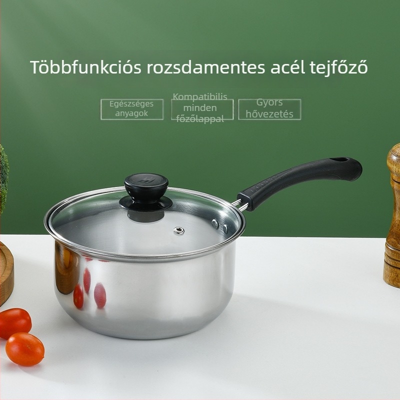 Rozsdamentes acélból készült kis tejfazék bébiételhez, tapadásmentes, otthoni használatra, indukciós és gáztűzhelyhez