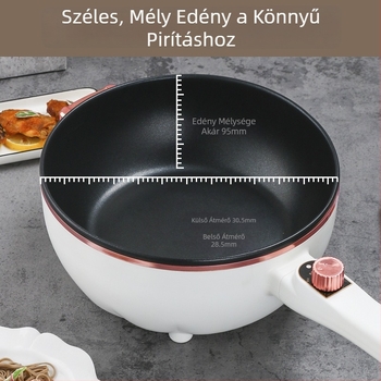Elektromos wok többfunkciós háztartási használatra: nagy kapacitású, tapadásmentes belső, minden egyben – párolásra, főzésre, sütésre.