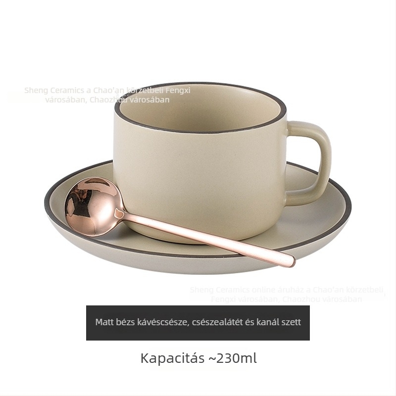 Nordic vintage kávéscsésze és alátét készlet