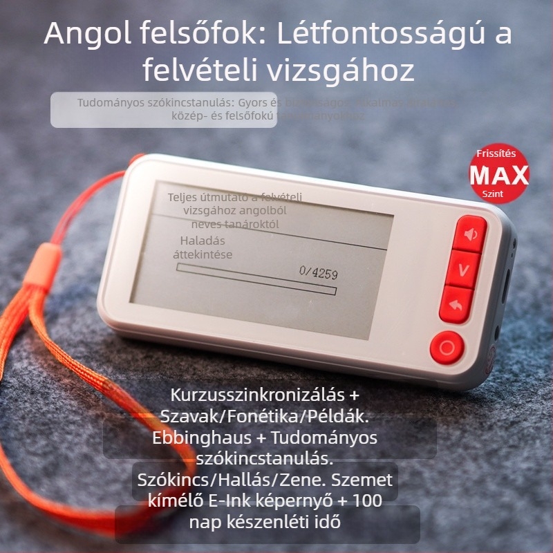 3500 szavas angol tanuló szótár valós hanggal, e‑ink kijelzővel rendelkező olvasó készülék általános- és középiskolások számára