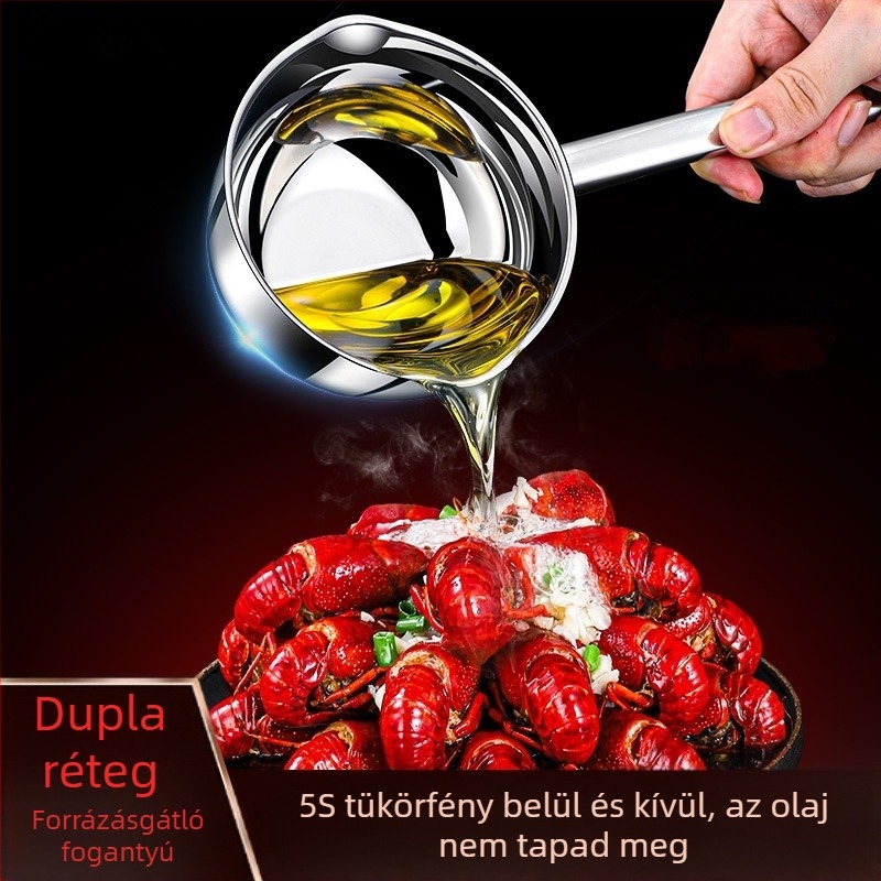 304 rozsdamentes acélból készült mini olajtál olaj felmelegítésére és spriccelésére
