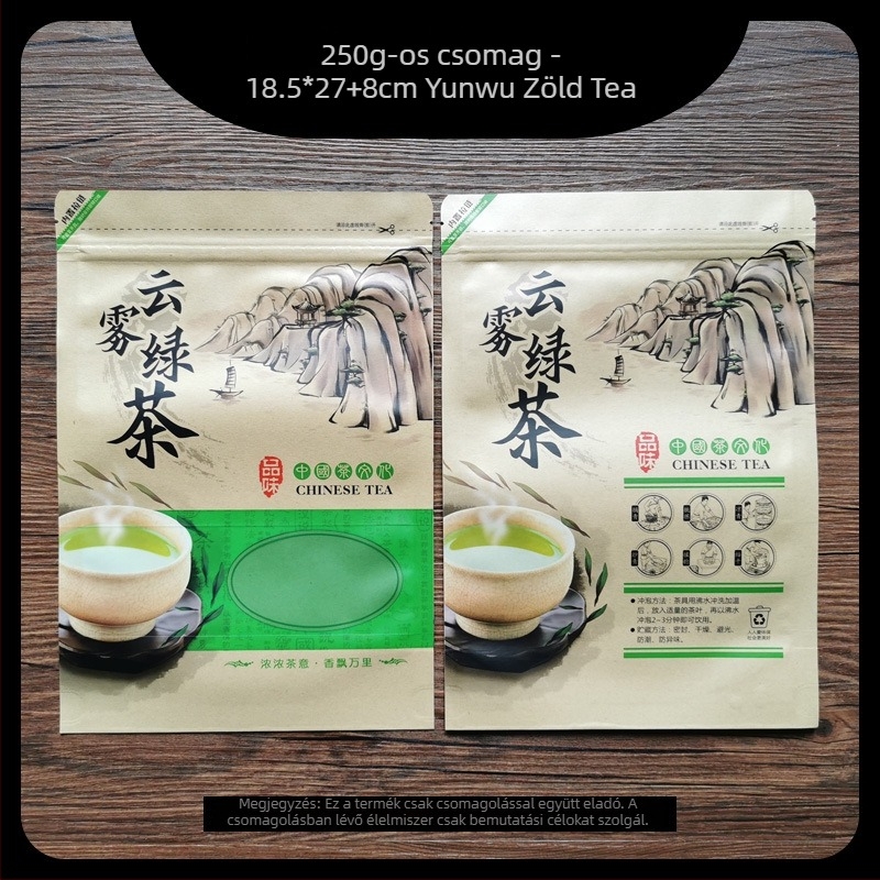 250 g Kraft papírtasak teához öntapadós zárással – alpesi zöld tea, fekete tea, Dragon Well és Bi Luo Chun