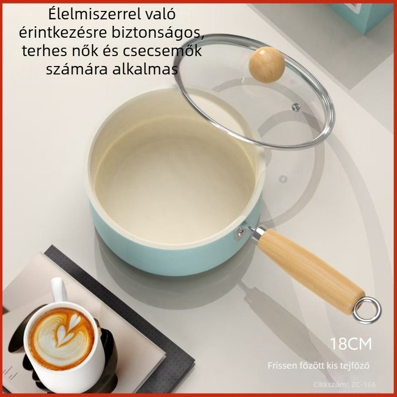 Kerámia tejesfazék, nem tapadó, ideális babáknak készült ételekhez és levesekhez