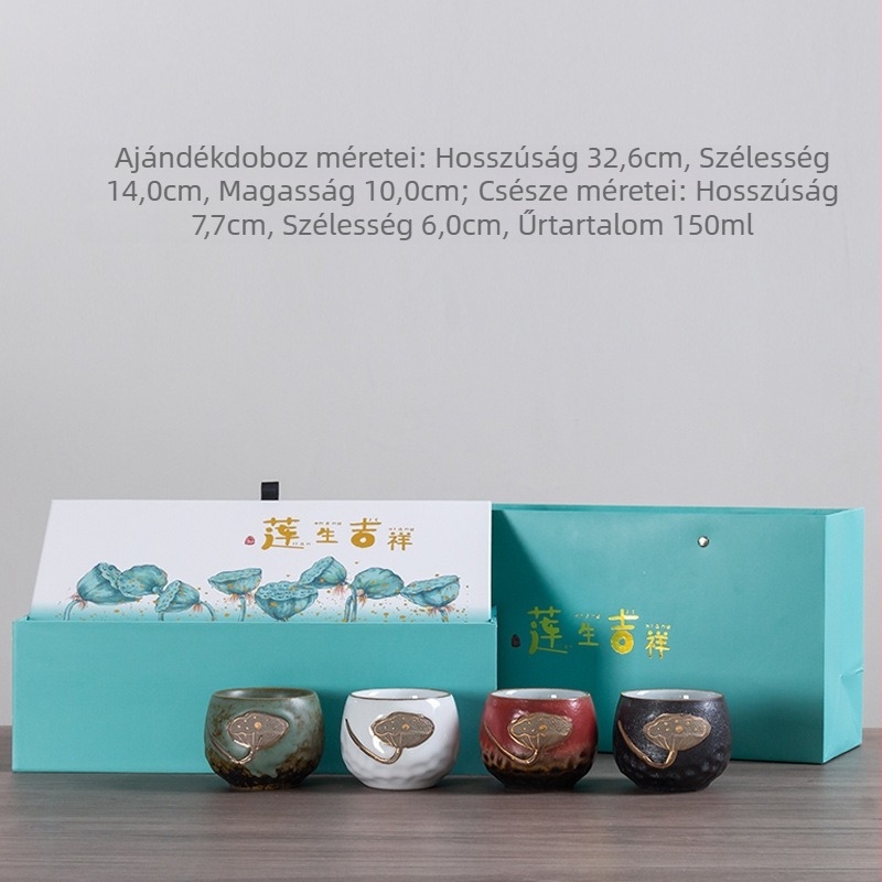Otthoni használatra készült kerámia Gongfu teáskészlet – elegáns ajándék