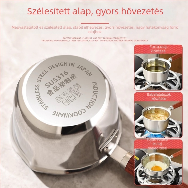 Rozsdamentes acél mini olajöntő edény, konyhai használatra
