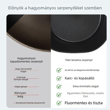 Kerámia tejeslábas otthoni használatra, titán bevonatú tapadásmentes, Yukihira-stílusú tésztafőző, könnyű konyhai edény