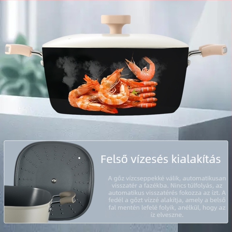 Kerámia tejeslábas otthoni használatra, titán bevonatú tapadásmentes, Yukihira-stílusú tésztafőző, könnyű konyhai edény