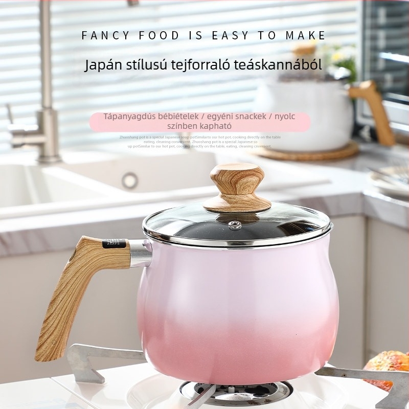 Japán stílusú kis tejes edény, tapadásmentes, kávéhoz, reggelikhez, zabkásához és tésztákhoz, gáztűzhelyhez és indukciós főzőlaphoz