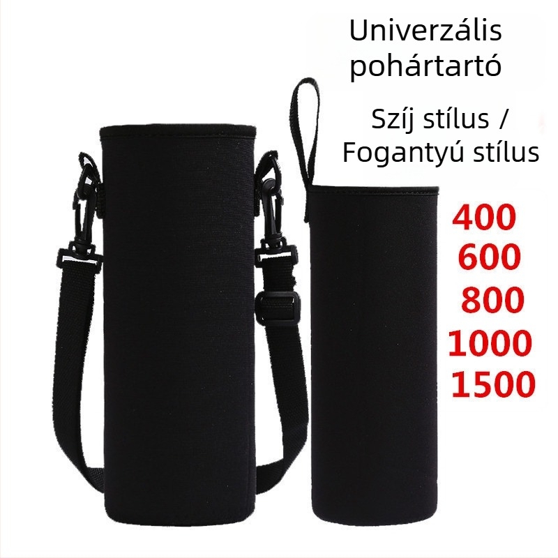Pohárvédő tok crossbody fogantyúval, szigetelt üveghez 400-1500 ml, égési védelem, hőszigetelés, ütésálló.