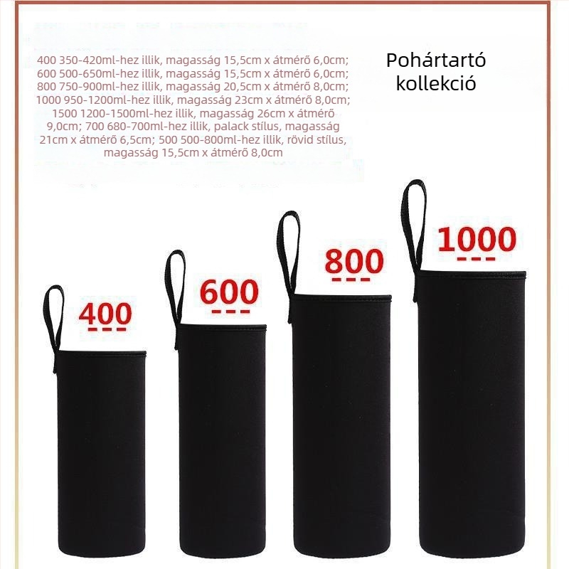 Pohárvédő tok crossbody fogantyúval, szigetelt üveghez 400-1500 ml, égési védelem, hőszigetelés, ütésálló.