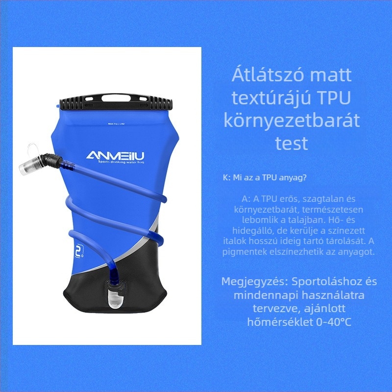 2 L kültéri víztáska – hordozható összecsukható víztároló túrákhoz és kerékpározáshoz