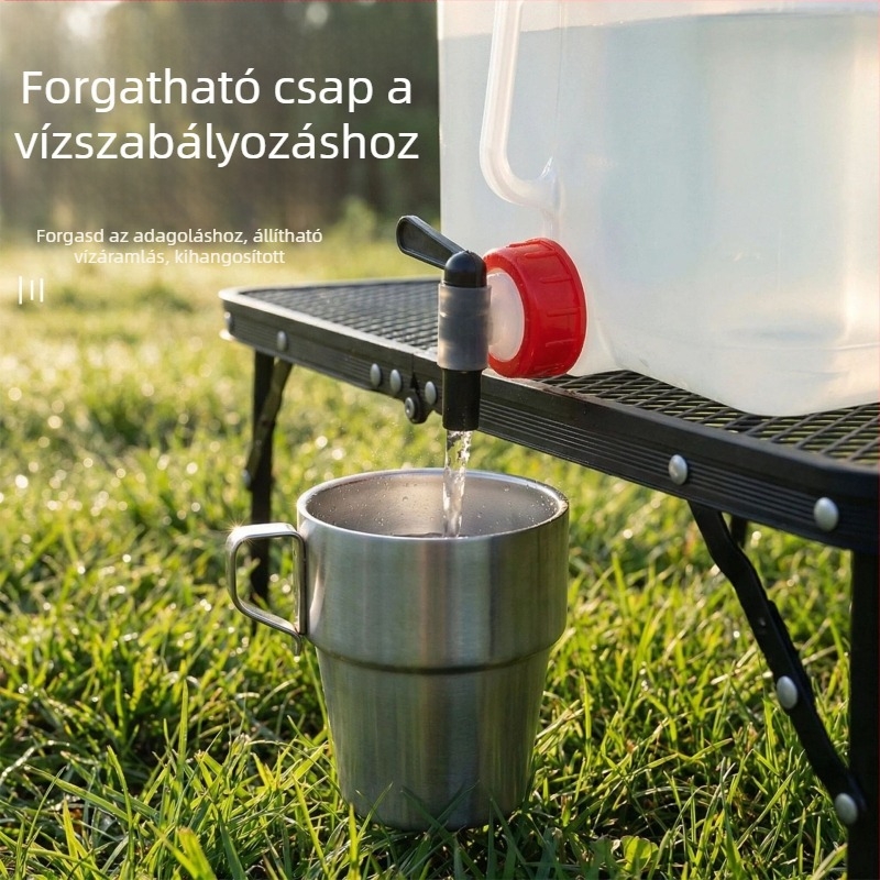 Kültéri összecsukható víztartály, vastag kivitel, nagy kapacitású hordozható ivóvíztartály kempinghez és túrákhoz, autóba szerelhető