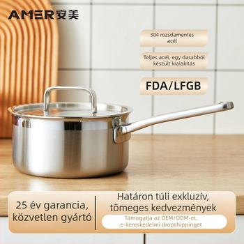 Háromrétegű rozsdamentes acél tejfazék bébiételhez, kompatibilis indukciós és gáztűzhellyel