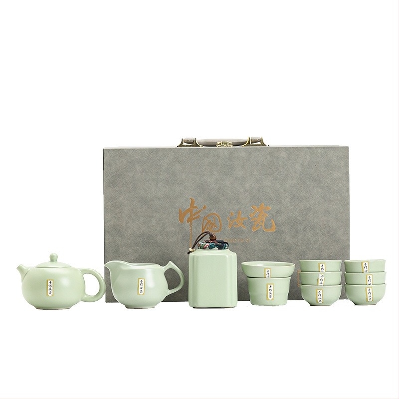 Ruyao Kung Fu teáskészlet, teljes készlet luxus ajándékdobozzal és teáskannával – vállalati ajándék ügyfeleknek
