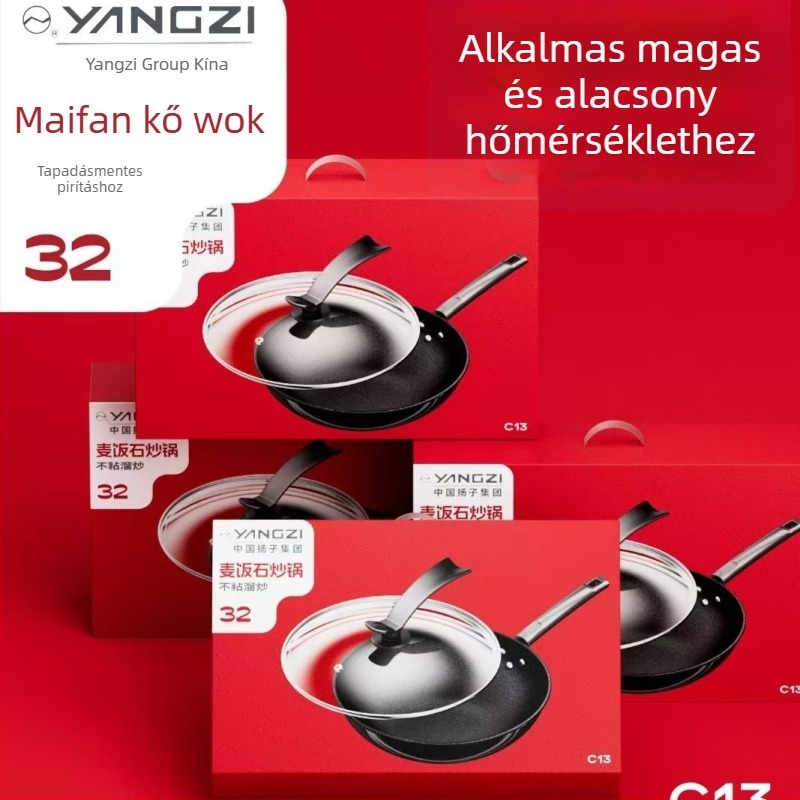 Új nagy kapacitású serpenyő, tapadásmentes bevonattal, többfunkciós wok
