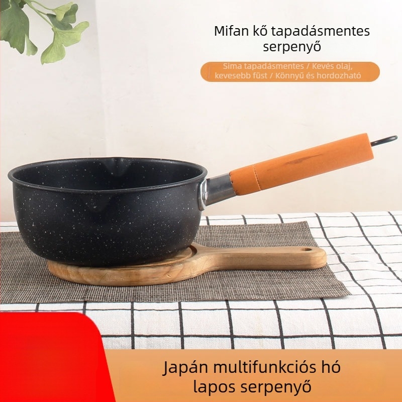 Japán stílusú Yukihira tapadásmentes tejfazék Maifan-kővel, kis leveses lábas bébiételekhez