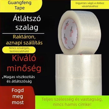 Átlátszó csomagoló szalag, nagy tekercs kézi lezáráshoz