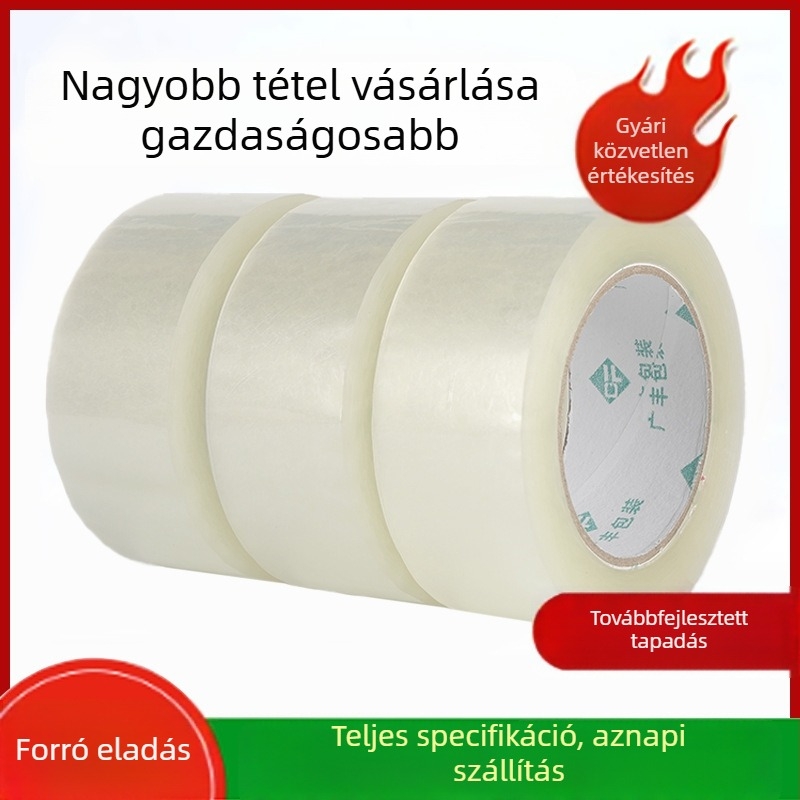 Átlátszó csomagoló szalag, nagy tekercs kézi lezáráshoz