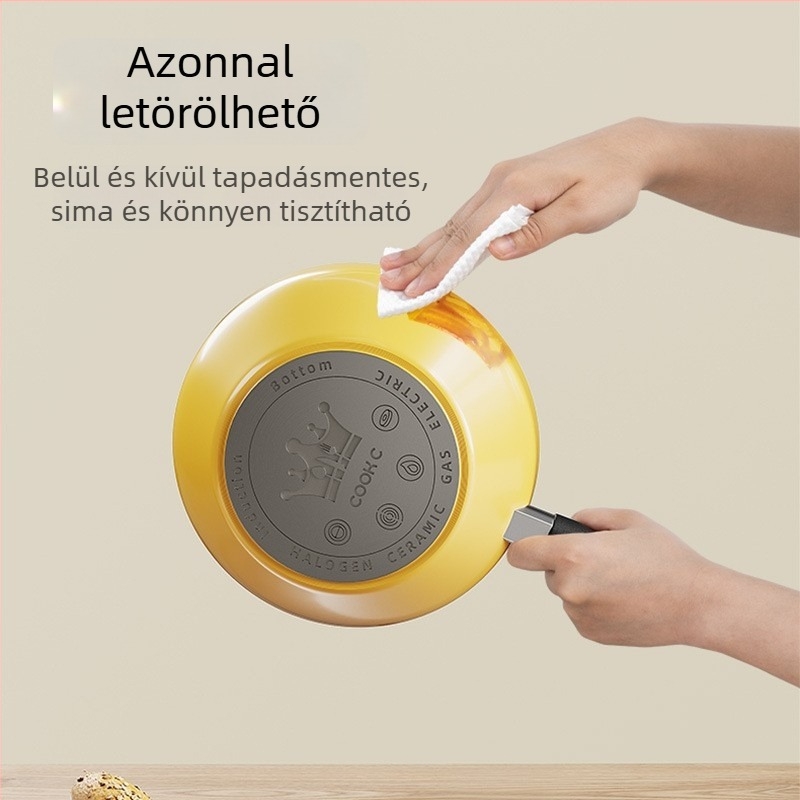 Mini sárga kerámiabevonatú tapadásmentes wok, sokoldalú serpenyő minden főzőlaphoz