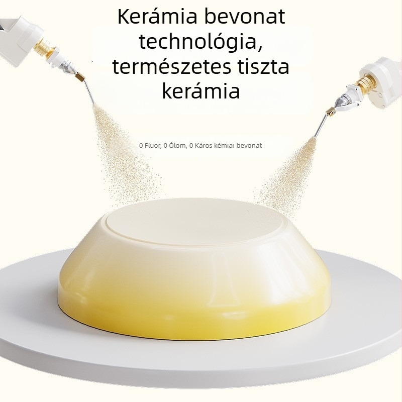 Mini sárga kerámiabevonatú tapadásmentes wok, sokoldalú serpenyő minden főzőlaphoz