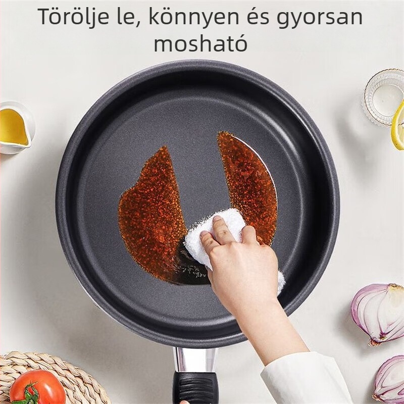 18 cm-es öntöttvas kis serpenyő hosszú füllel, tapadásmentes, steakhez és hétköznapi főzéshez