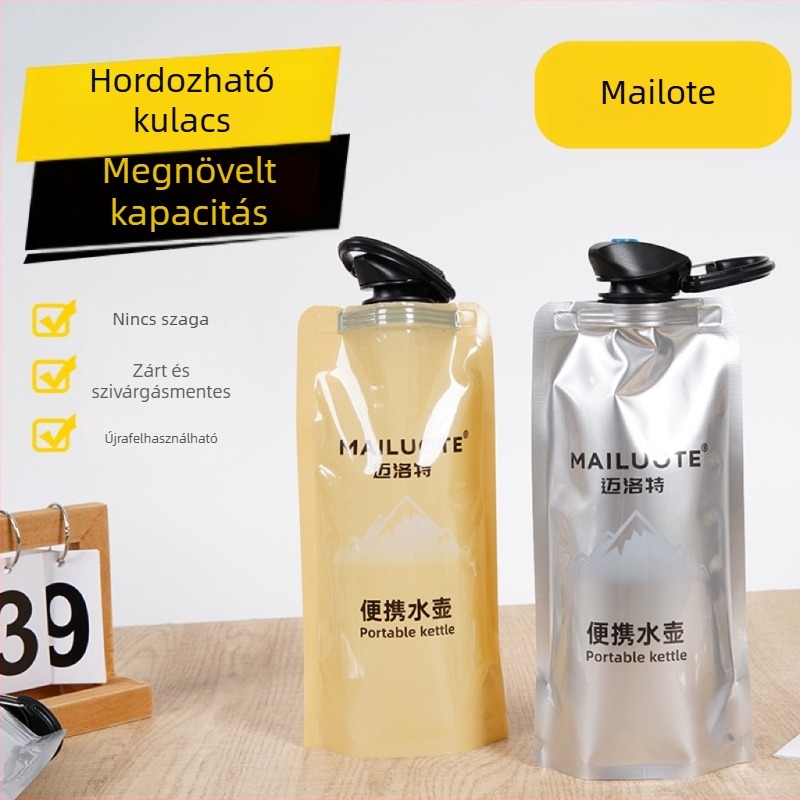 PE anyagú hajtogatható víztároló zsák kültéri sportokra, kerékpározás és hegymászás, 650–700 ml