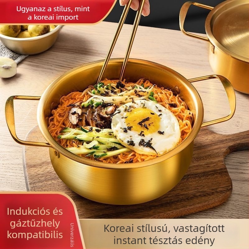 Koreai stílusú instant tészta fazék, 1 L, kompakt otthoni használatra való főzőedény