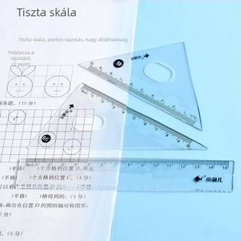 Little Fish Iskolai 7 darabos körző- és vonalzó készlet, matematikai rajzeszközök, többfunkciós