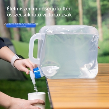 Összecsukható víztartály csappal, 5–20 L, kültéri használatra