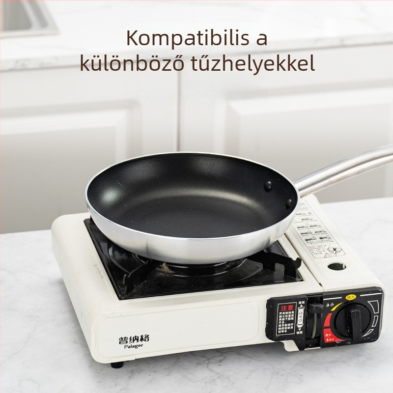 Kereskedelmi célú sík aljzattal rendelkező tapadásmentes alumínium serpenyő és wok, otthoni használatra, füstmentes főzés