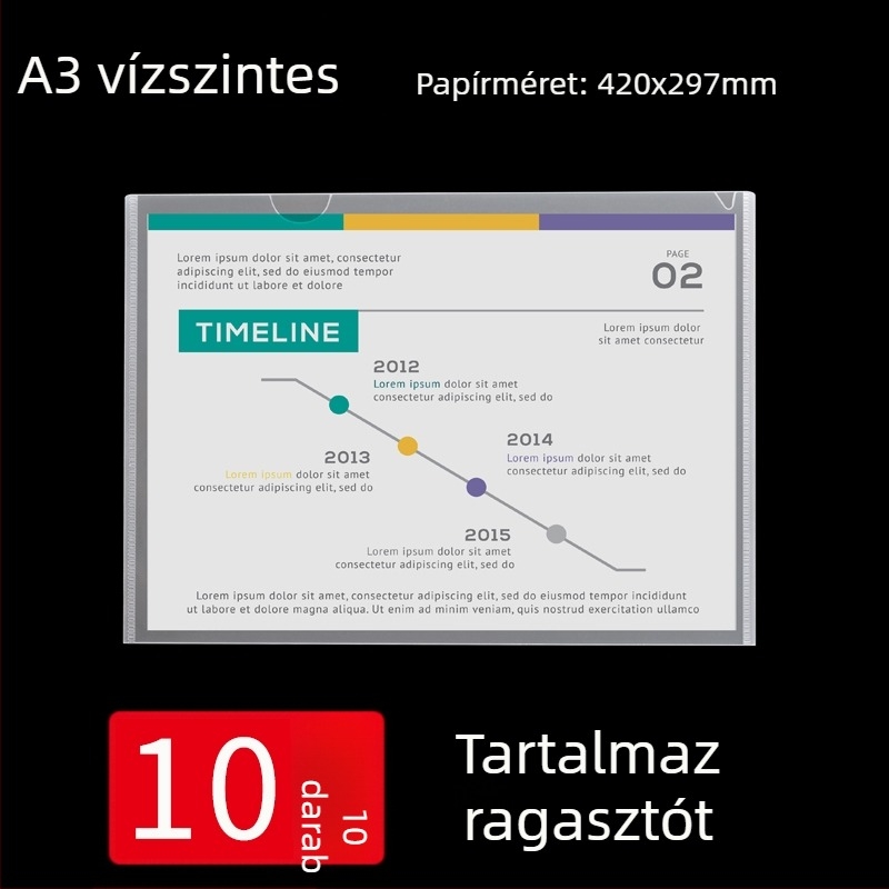 A4 falra szerelhető bemutató keret átlátszó kártyatartó zsebekkel és dokumentumok behelyezésére szolgáló rekesszel
