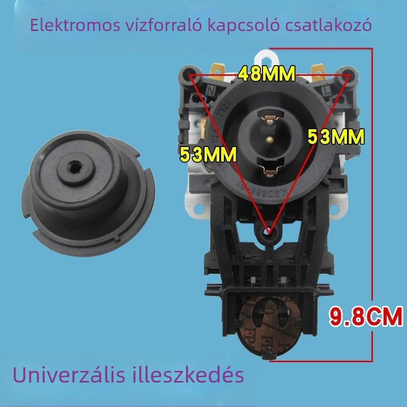 Elektromos vízforraló kiegészítők: alap, termosztát, csatlakozó és vízálló összekötő KSD686-B1