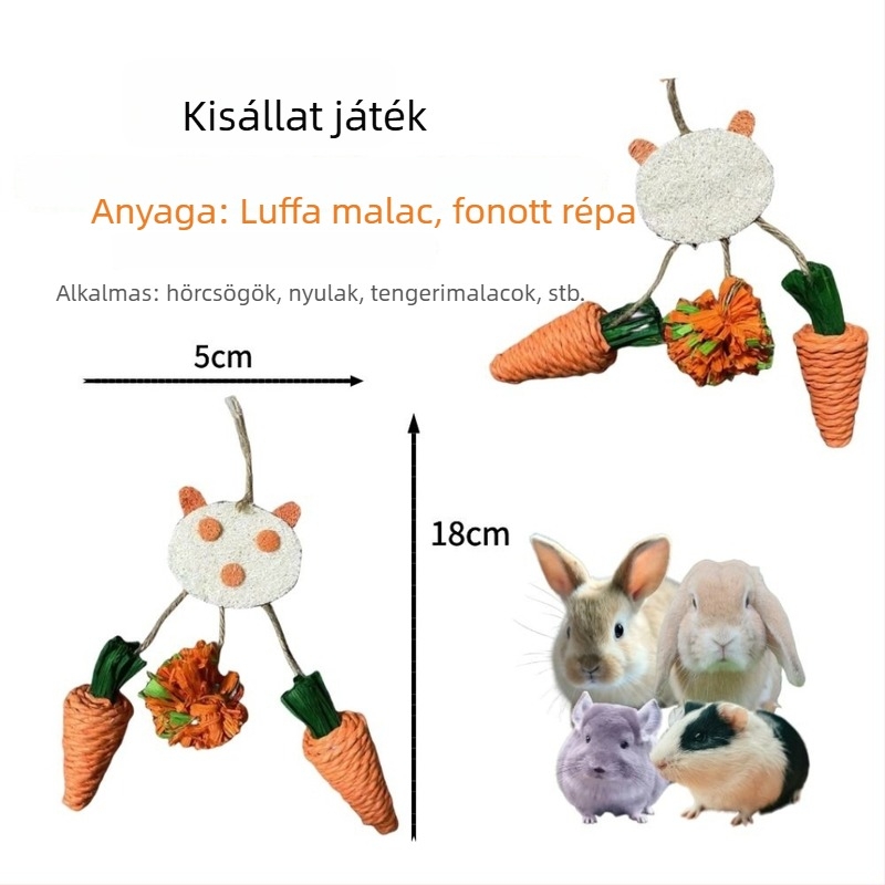 Hörcsög és papagáj játékok: rágó játékok, kisállat-fészek és loofah-alapú játékok