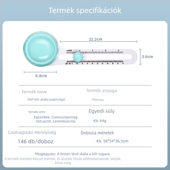 Forgó körkivágó – körvágó eszköz papírhoz, kompás kés, DIY vágóeszköz, A4 méretig, színek: zöld, rózsaszín, lila