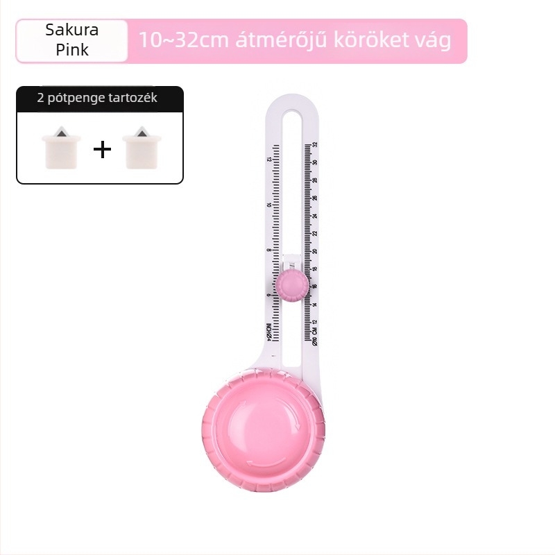 Forgó körkivágó – körvágó eszköz papírhoz, kompás kés, DIY vágóeszköz, A4 méretig, színek: zöld, rózsaszín, lila