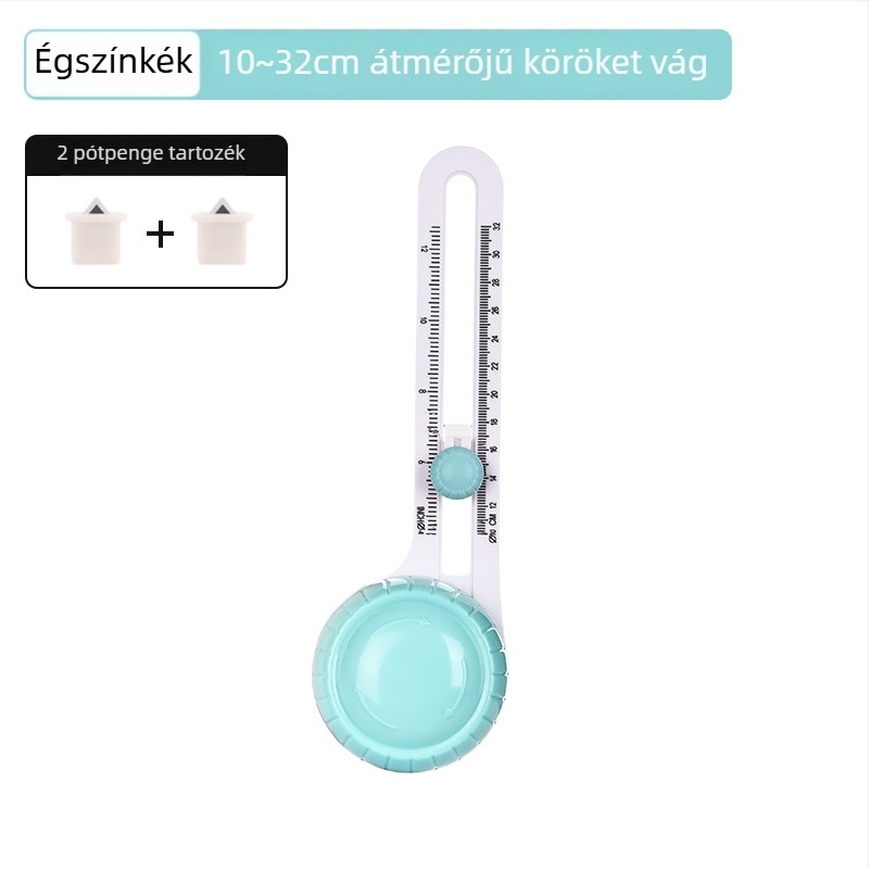 Forgó körkivágó – körvágó eszköz papírhoz, kompás kés, DIY vágóeszköz, A4 méretig, színek: zöld, rózsaszín, lila