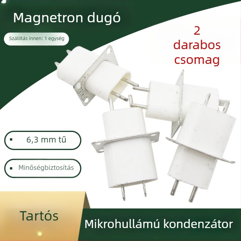 2 db teljesen új magnetron csatlakozók mikrosütőhöz, magasfeszültségű érintkezők a fűtőszálhoz, kondenzátor-kiegészítők áthidaló maggal