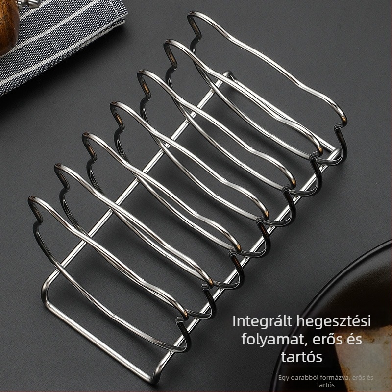 Rozsdamentes acélból készült medve alakú pirító tartó otthoni konyhához, légsütő kiegészítő, aszimmetrikus kenyértartó