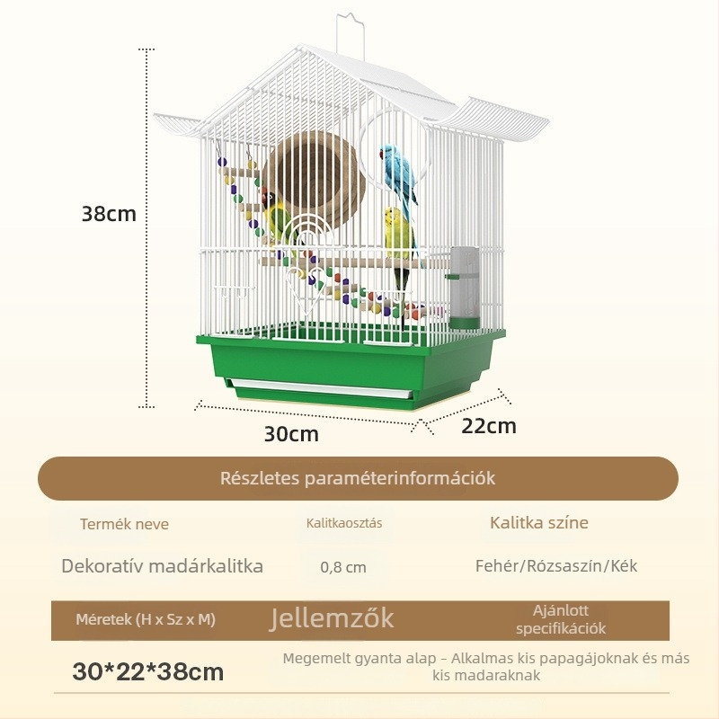 Kis méretű beltéri madárketrec papagájok, szerelemmadarak, budgerigarok, pintyek és más madarak tenyésztésre és nevelésre