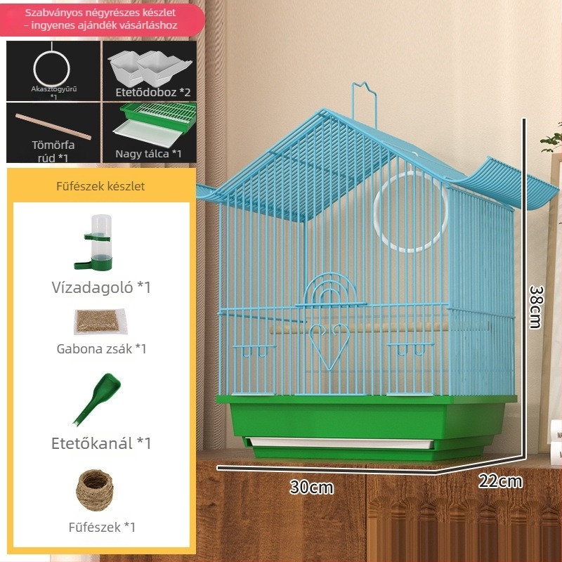 Kis méretű beltéri madárketrec papagájok, szerelemmadarak, budgerigarok, pintyek és más madarak tenyésztésre és nevelésre