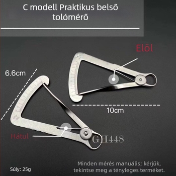 Brilliant Rozsdamentes acél belső kalibrátor, osztó és körző készlet, mérőeszköz, 0–10 mm belső átmérő mérő, háromszög alakú vastagságmérő