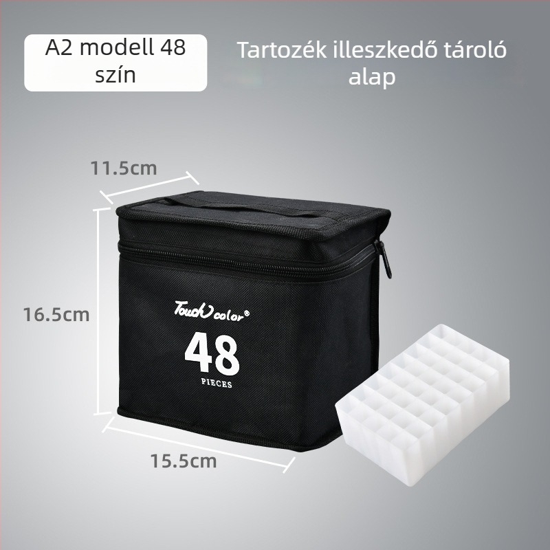 Vászonból készült marker tolltartó és tároló táska, hordozható hátizsák-stílusú tolltartó, 36/48/60/80 színhez