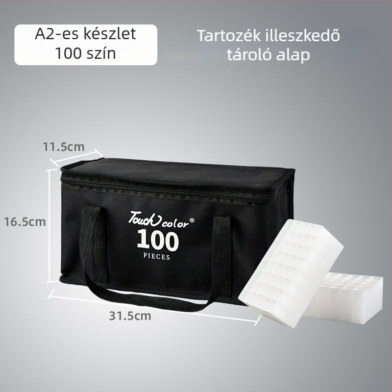 Vászonból készült marker tolltartó és tároló táska, hordozható hátizsák-stílusú tolltartó, 36/48/60/80 színhez